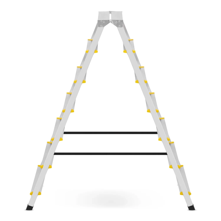 Drabina aluminiowa domowa dwustronna składana HIGHER 2x7 stopni taboret podnóżek schodek