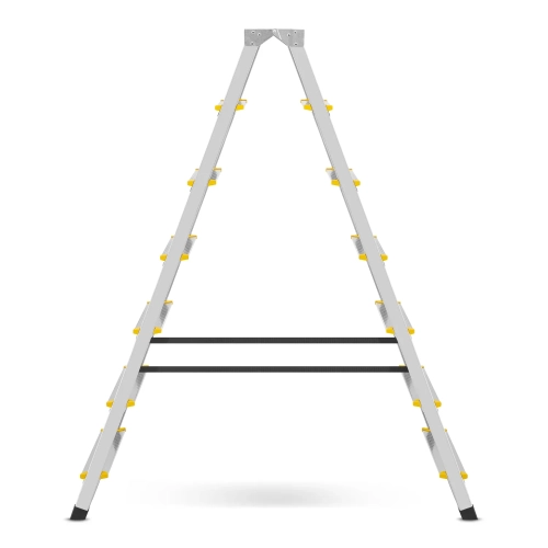 Drabina aluminiowa domowa dwustronna składana HIGHER 2x7 stopni taboret podnóżek schodek