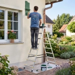 Drabina aluminiowa domowa dwustronna składana HIGHER 2x8 stopni taboret podnóżek schodek