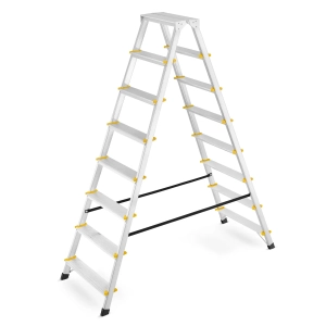 Drabina aluminiowa domowa dwustronna składana HIGHER 2x8 stopni taboret podnóżek schodek
