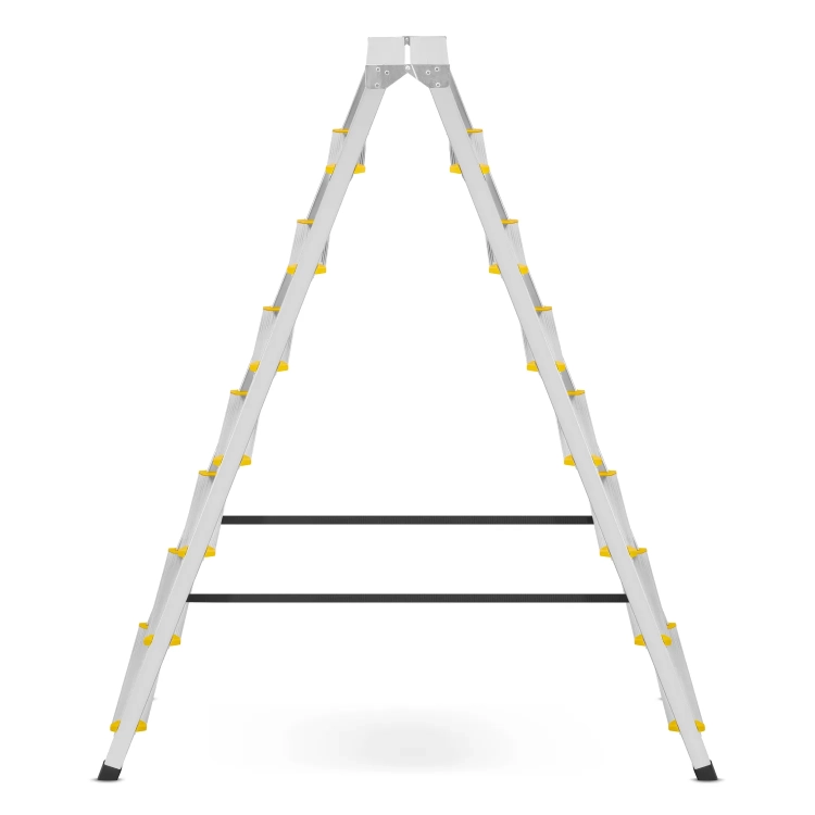 Drabina aluminiowa domowa dwustronna składana HIGHER 2x8 stopni taboret podnóżek schodek