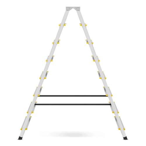 Drabina aluminiowa domowa dwustronna składana HIGHER 2x8 stopni taboret podnóżek schodek