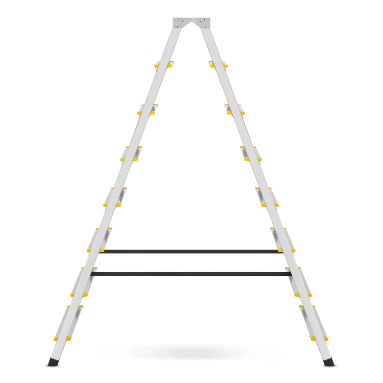 Drabina aluminiowa domowa dwustronna składana HIGHER 2x8 stopni taboret podnóżek schodek