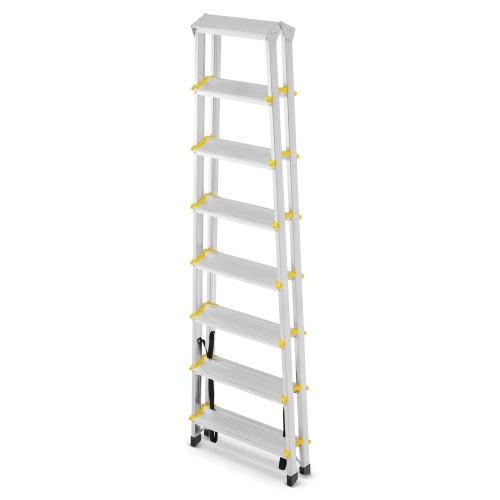 Drabina aluminiowa domowa dwustronna składana HIGHER 2x8 stopni taboret podnóżek schodek
