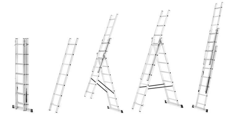 Drabina aluminiowa wielofunkcyjna uniwersalna z adaptacją na schody 3x7 HIGHER 150kg