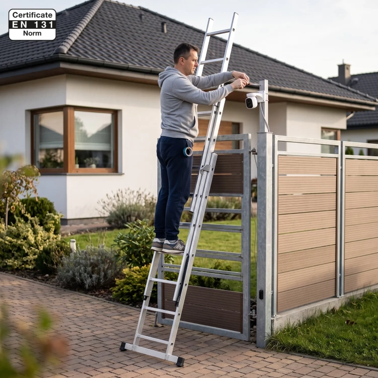 Drabina aluminiowa wielofunkcyjna uniwersalna z adaptacją na schody 3x7 HIGHER 150kg