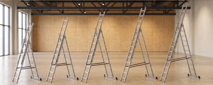 Drabina aluminiowa wielofunkcyjna uniwersalna z adaptacją na schody 3x7 HIGHER 150kg