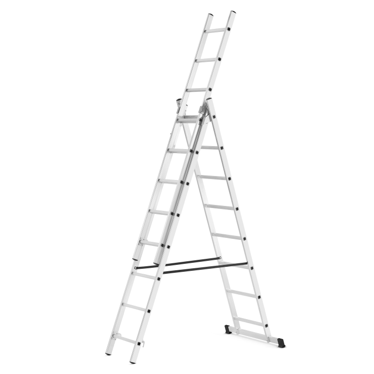 Drabina aluminiowa wielofunkcyjna uniwersalna z adaptacją na schody 3x8 HIGHER 150kg