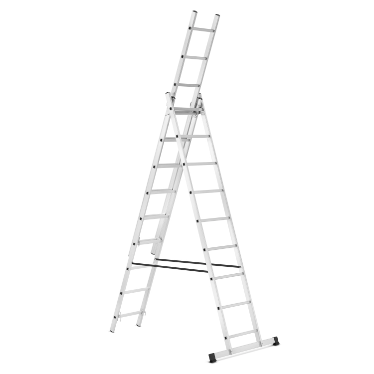 Drabina aluminiowa wielofunkcyjna uniwersalna z adaptacją na schody 3x9 HIGHER 150kg