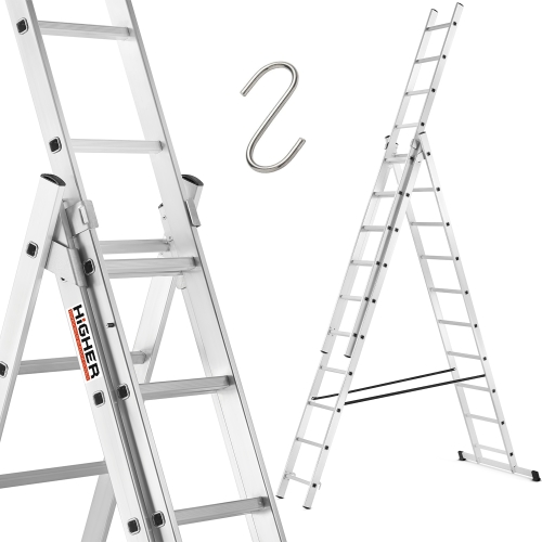 Drabina aluminiowa wielofunkcyjna uniwersalna z adaptacją na schody 3x10 HIGHER 150kg