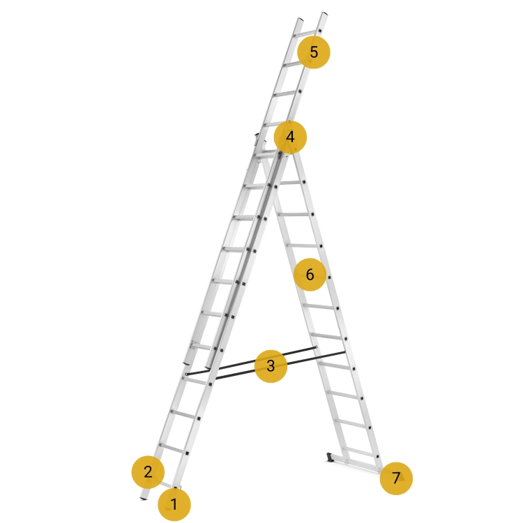 Drabina aluminiowa wielofunkcyjna uniwersalna z adaptacją na schody 3x11 HIGHER 150kg