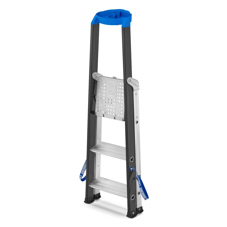 Drabina aluminiowa jednostronna GIERRE 3 stopnie podest 150 kg 2,63 m