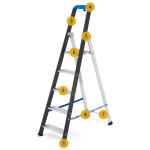 Drabina aluminiowa jednostronna GIERRE 5 stopni podest 150 kg 3,10 m