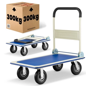 Wózek platformowy transportowy magazynowy 300 kg HIGHER koła pneumatyczne