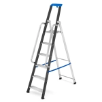 Drabina aluminiowa profesjonalna jednostronna magazynowa montażowa z poręczami GIERRE 6 stopni 150 kg dla przemysłu