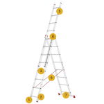 Drabina aluminiowa uniwersalna 3x8 HIGHER Professional na schody - 5,63 m