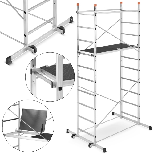 Rusztowanie aluminiowe jezdne przejezdne GIERRE Easy 400 G-FA400EY 3,95 m modułowe