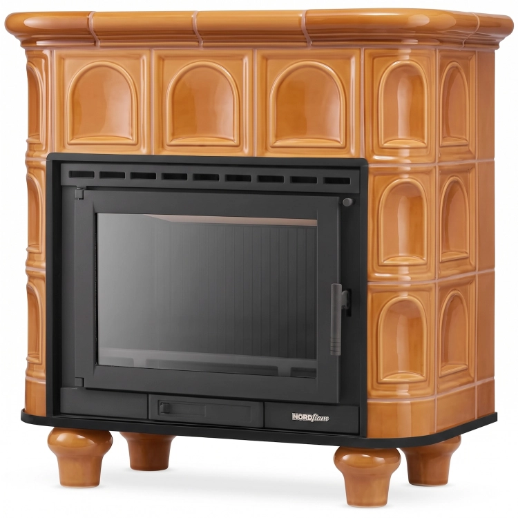 Piec kominek koza kaflowy ceramiczny Florencja Honey wkład Ferguss FGS-LUX18