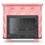 Piec kominek koza kaflowy ceramiczny Florencja Barbie Pink różowy z płaszczem wodnym kocioł CO