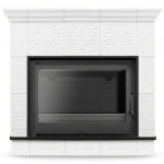 Piec kominek kaflowy ceramiczny Mallorca by Higher biały wkład FERGUSS FGS-LUX18 11,7 kW