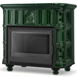Piec kominek piecyk koza kaflowy ceramiczny BERGEN zielony wkład FERGUSS FGS-LUX18 11,7 kw