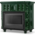 Piec kominek piecyk koza kaflowy ceramiczny BERGEN zielony wkład FERGUSS FGS-LUX18 11,7 kw