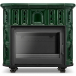 Piec kominek piecyk koza kaflowy ceramiczny BERGEN zielony wkład FERGUSS FGS-LUX18 11,7 kw