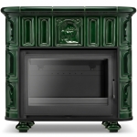 Piec kominek piecyk koza kaflowy ceramiczny BERGEN zielony wkład FERGUSS FGS-LUX18 11,7 kw