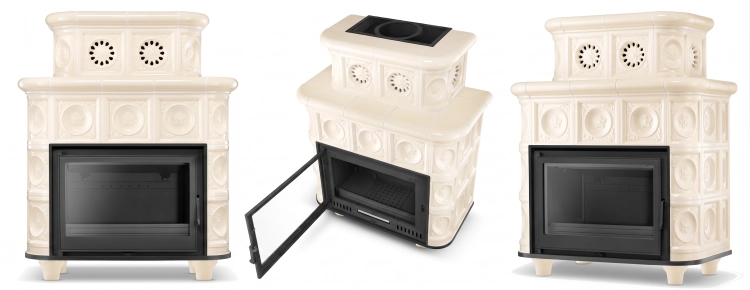 Piec piecyk kominek kaflowy ceramiczny ASPEN wkład NordFlam ETNA 13 kW