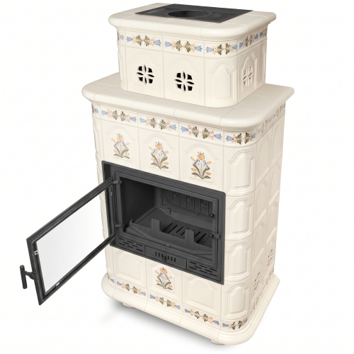 Piec kominek piecyk koza kaflowy ceramiczny INSBRUCK z płaszczem wodnym wkład FERGUSS FGS-LUX20 16,2 kW