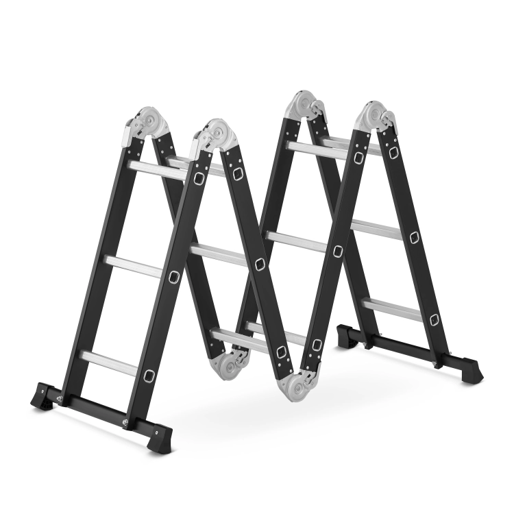 Drabina aluminiowa stalowa przegubowa składana wielofunkcyjna rozkładana 4x3 HIGHER Black