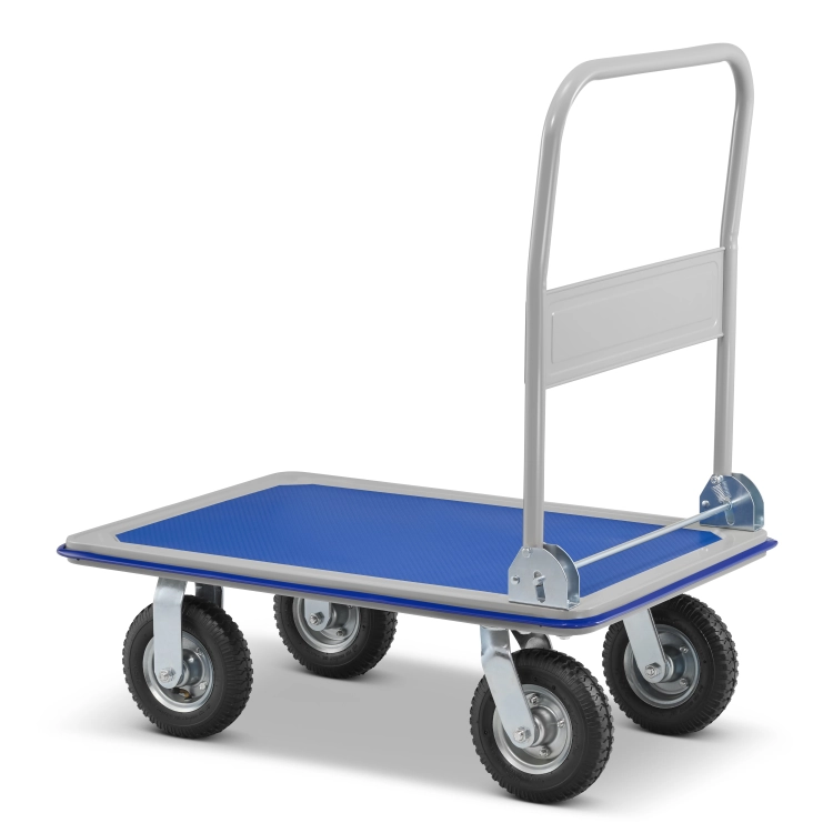 Wózek platformowy transportowy magazynowy 300 kg HIGHER koła pneumatyczne
