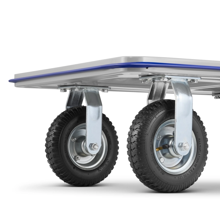 Wózek platformowy transportowy magazynowy 300 kg HIGHER koła pneumatyczne