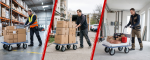 Wózek platformowy transportowy magazynowy 300 kg HIGHER koła pneumatyczne