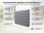 Ścienny zbiornik na deszczówkę wodę 1000 L płaski modułowy naziemny Rainwater Wall HARVES żółty