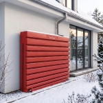 Ścienny zbiornik na deszczówkę wodę 1000 L płaski modułowy naziemny Rainwater Wall HARVES kolor czerwony