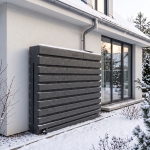 Ścienny zbiornik na deszczówkę wodę 1000 L płaski modułowy naziemny Rainwater Wall HARVES kolor ciemny szary terracota