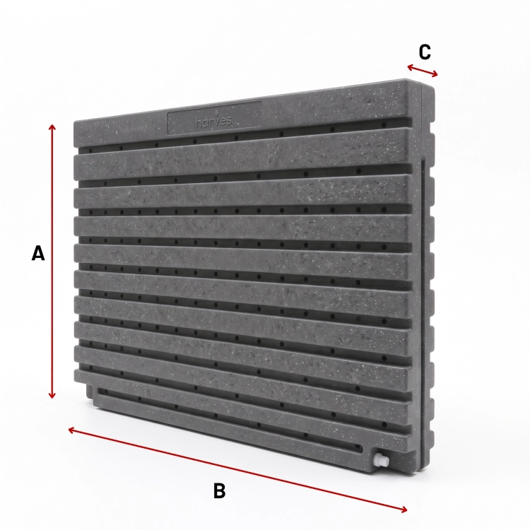 Ścienny zbiornik na deszczówkę wodę 1000 L płaski modułowy naziemny Rainwater Wall HARVES kolor ciemny szary terracota