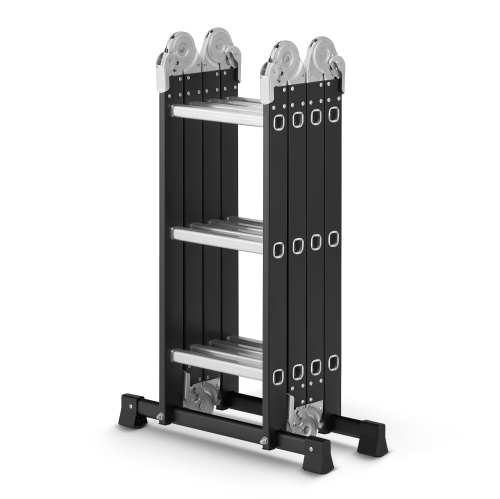 Drabina aluminiowa stalowa przegubowa składana wielofunkcyjna rozkładana 4x3 HIGHER Black