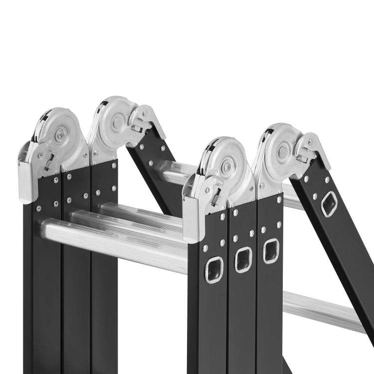 Drabina aluminiowa stalowa przegubowa składana wielofunkcyjna rozkładana 4x3 HIGHER Black