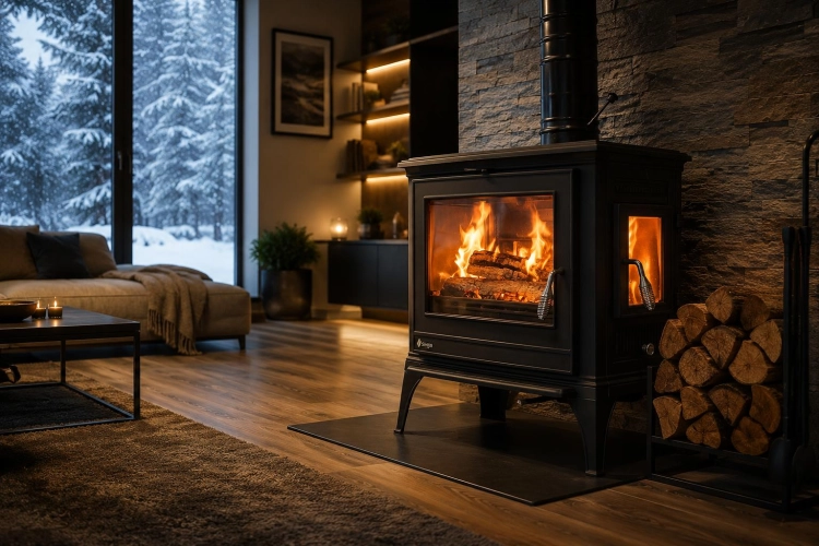Piec piecyk kominek żeliwny wolnostojący koza 900 NOVA A+ 9 kW