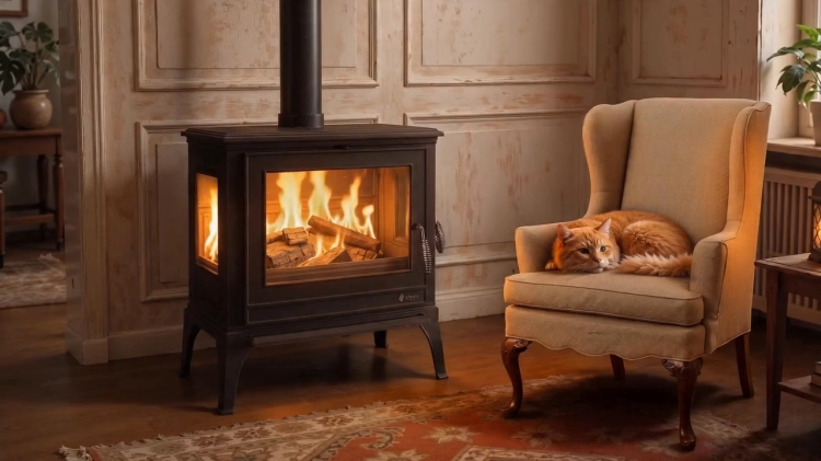 Piec piecyk kominek żeliwny wolnostojący koza 900 NOVA A+ 9 kW