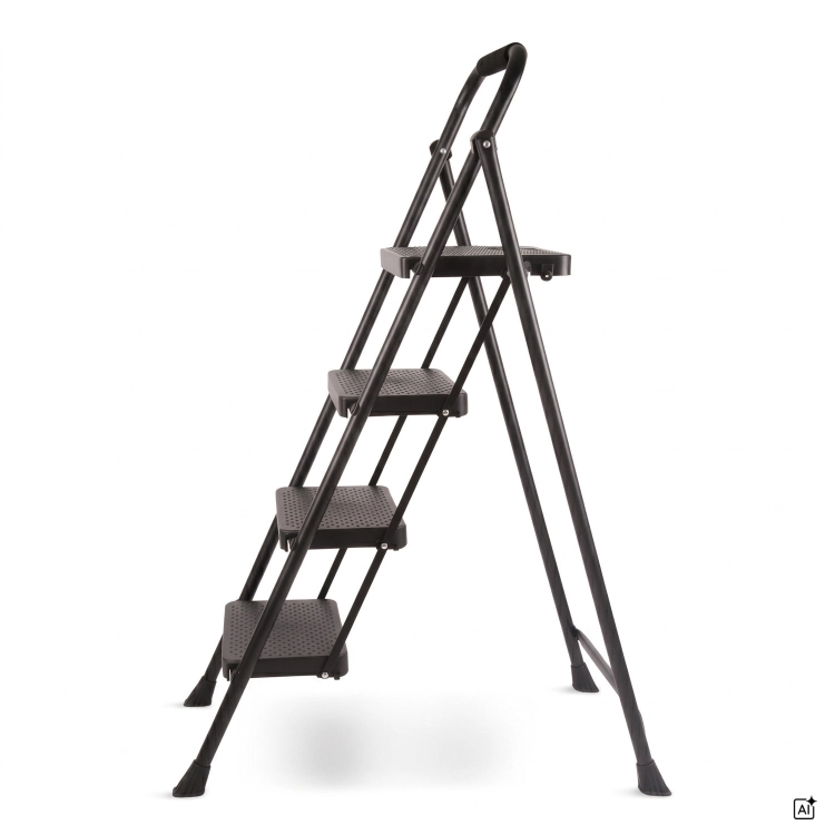 Drabina domowa stalowa składana schodki domowe 4 stopnie HIGHER 150 kg