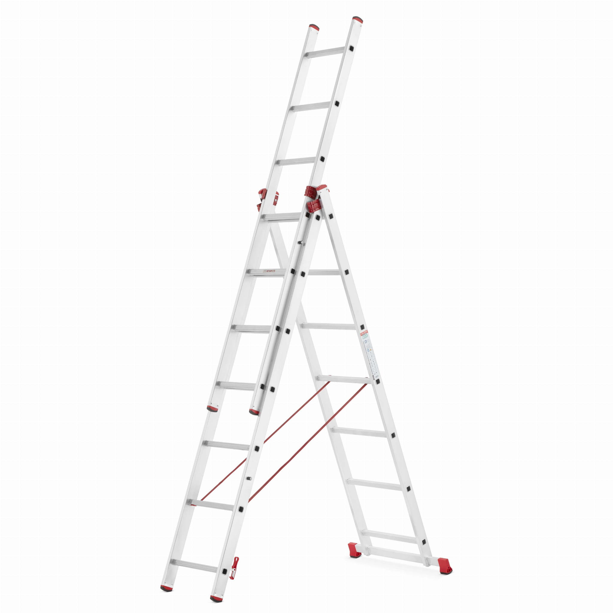 Drabina aluminiowa uniwersalna 3x7 HIGHER Professional na schody - 4,49 m
