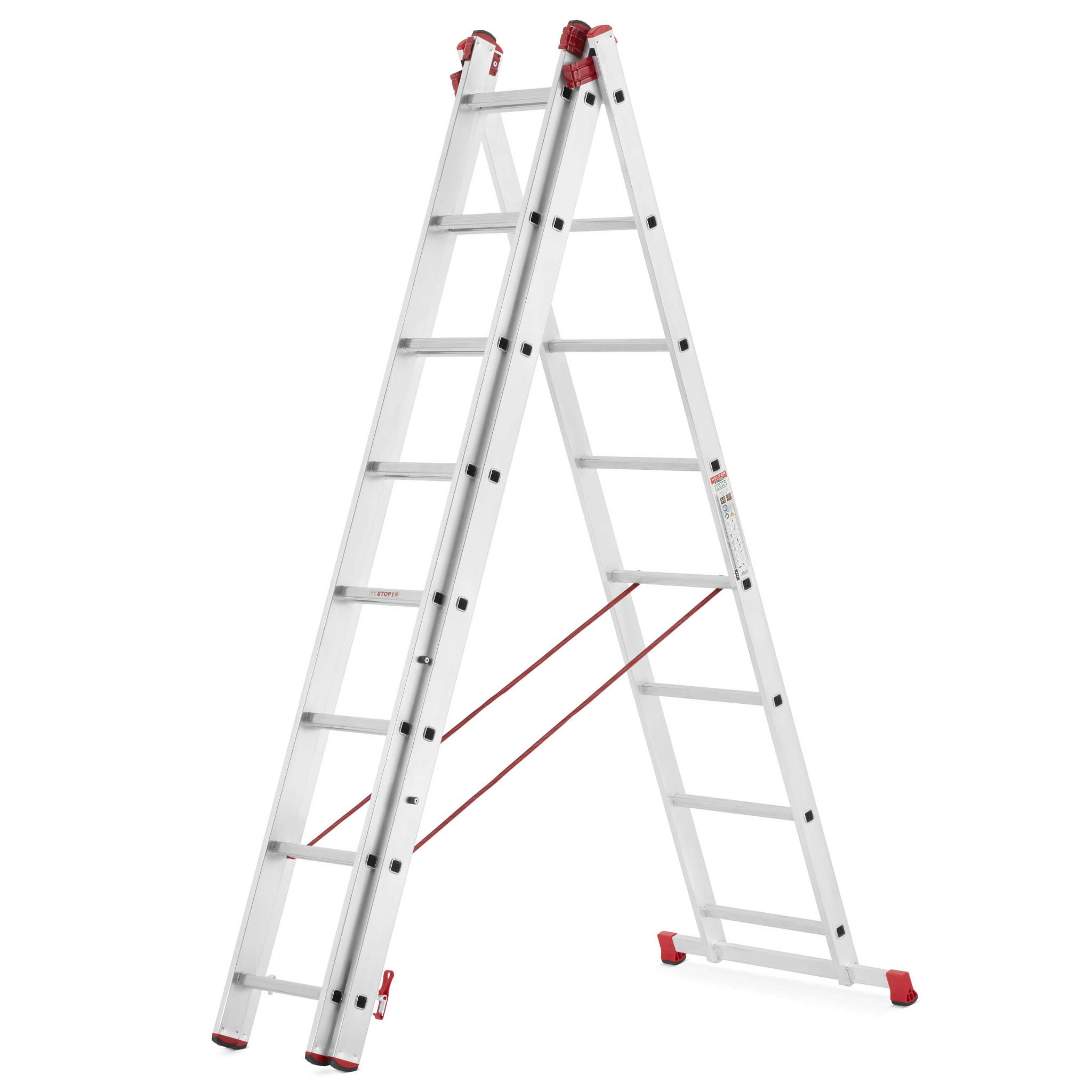 Drabina aluminiowa uniwersalna 3x8 HIGHER Professional na schody - 5,63 m