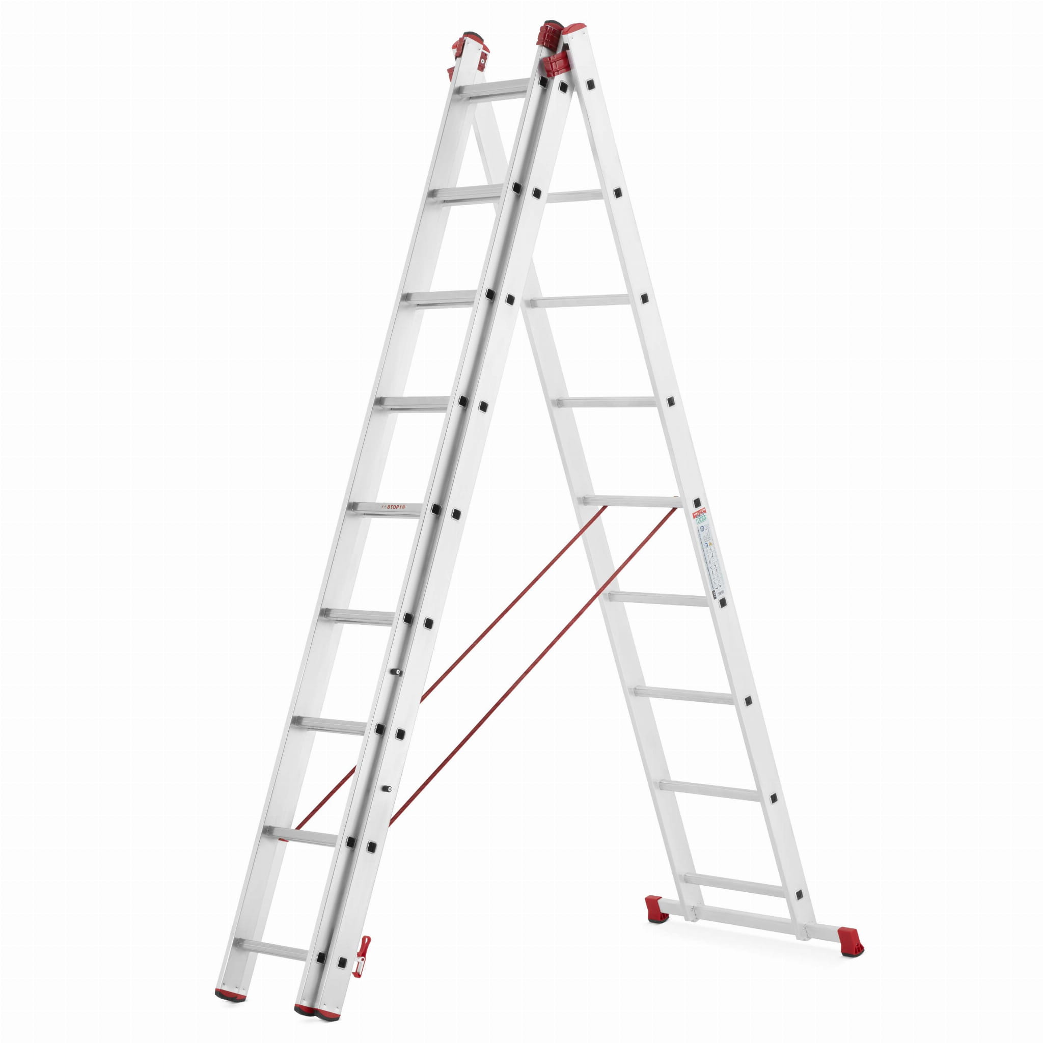 Drabina aluminiowa uniwersalna 3x9 HIGHER Professional na schody - 6,19 m