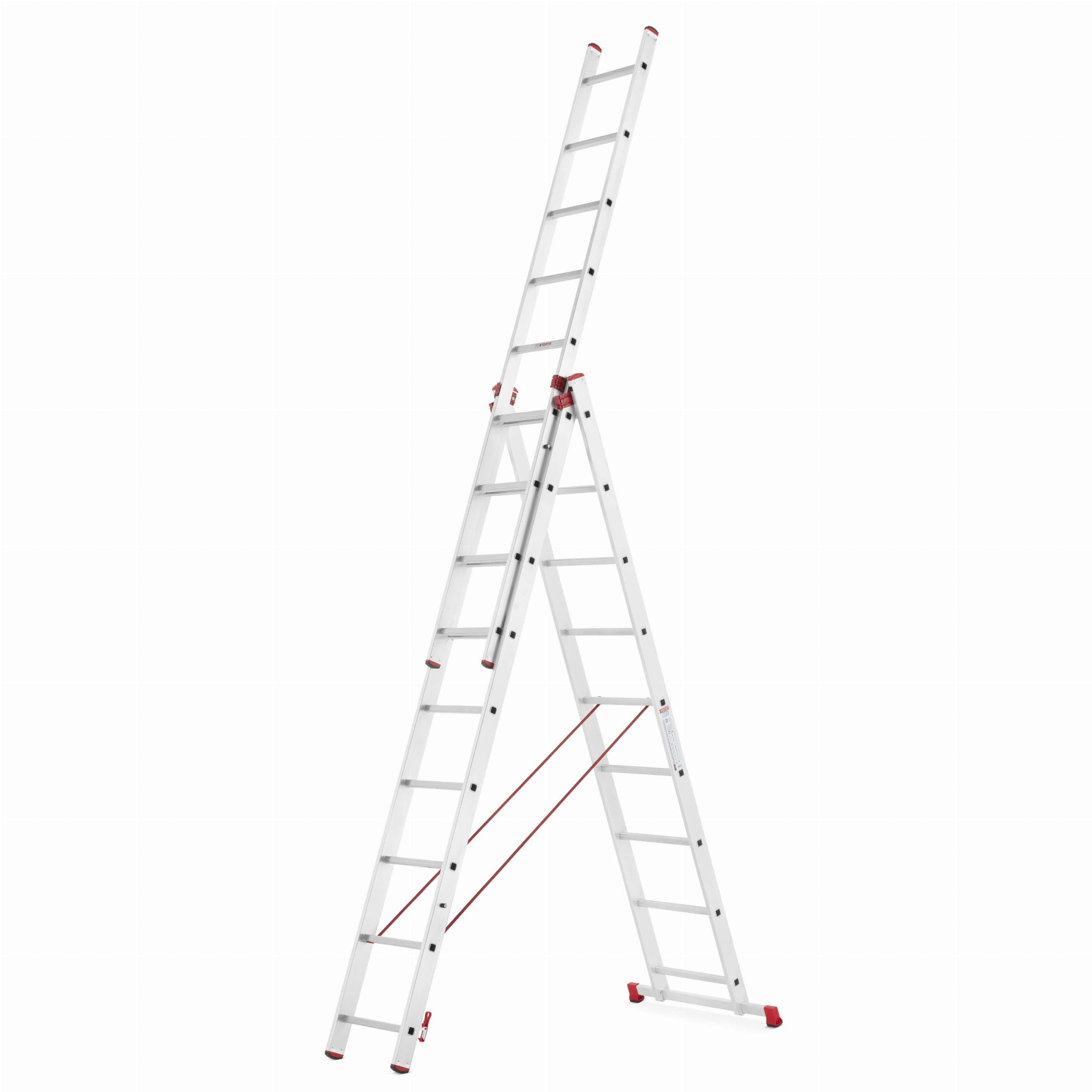 Drabina aluminiowa uniwersalna 3x9 HIGHER Professional na schody - 6,19 m
