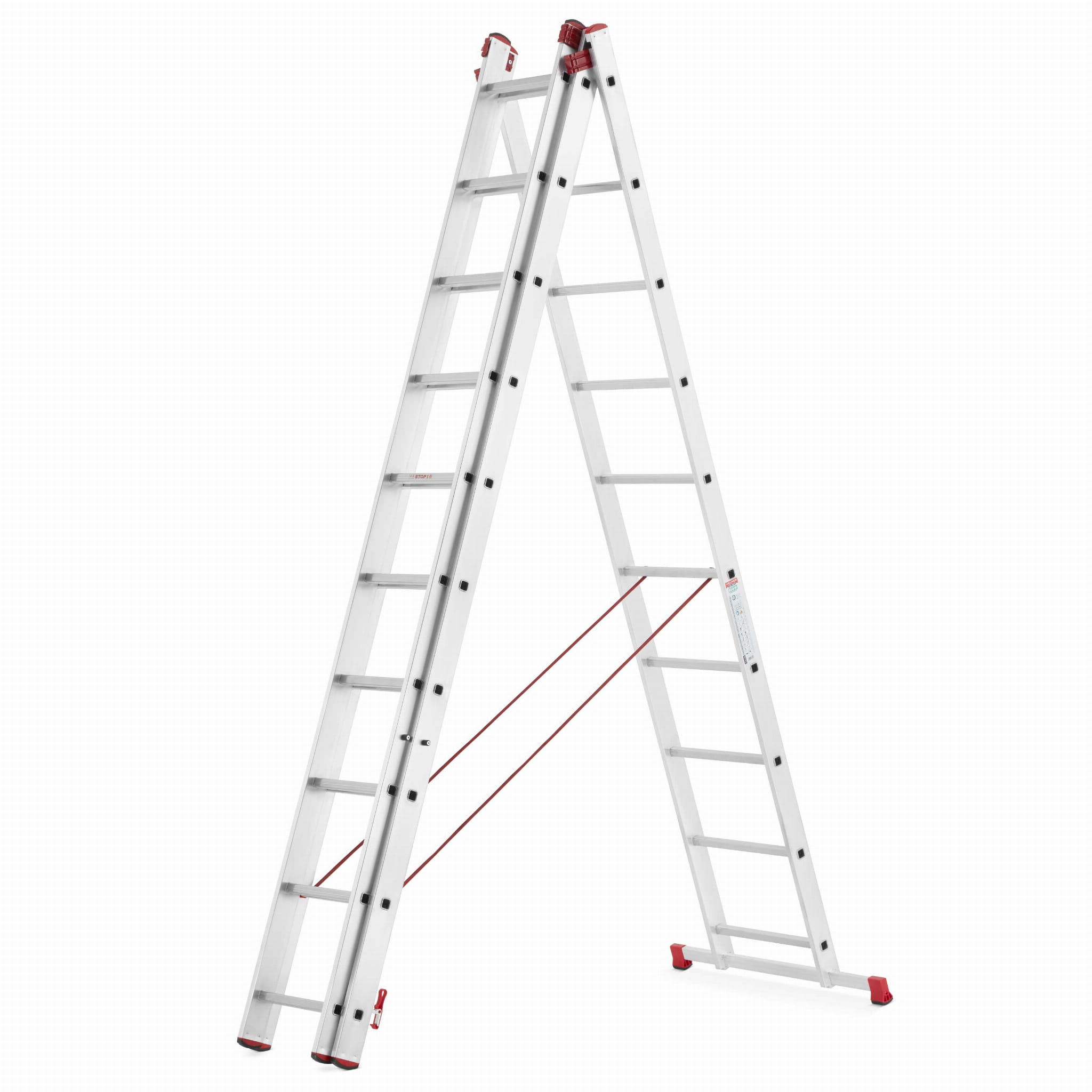 Drabina aluminiowa uniwersalna 3x10 HIGHER Professional na schody - 6,76 m