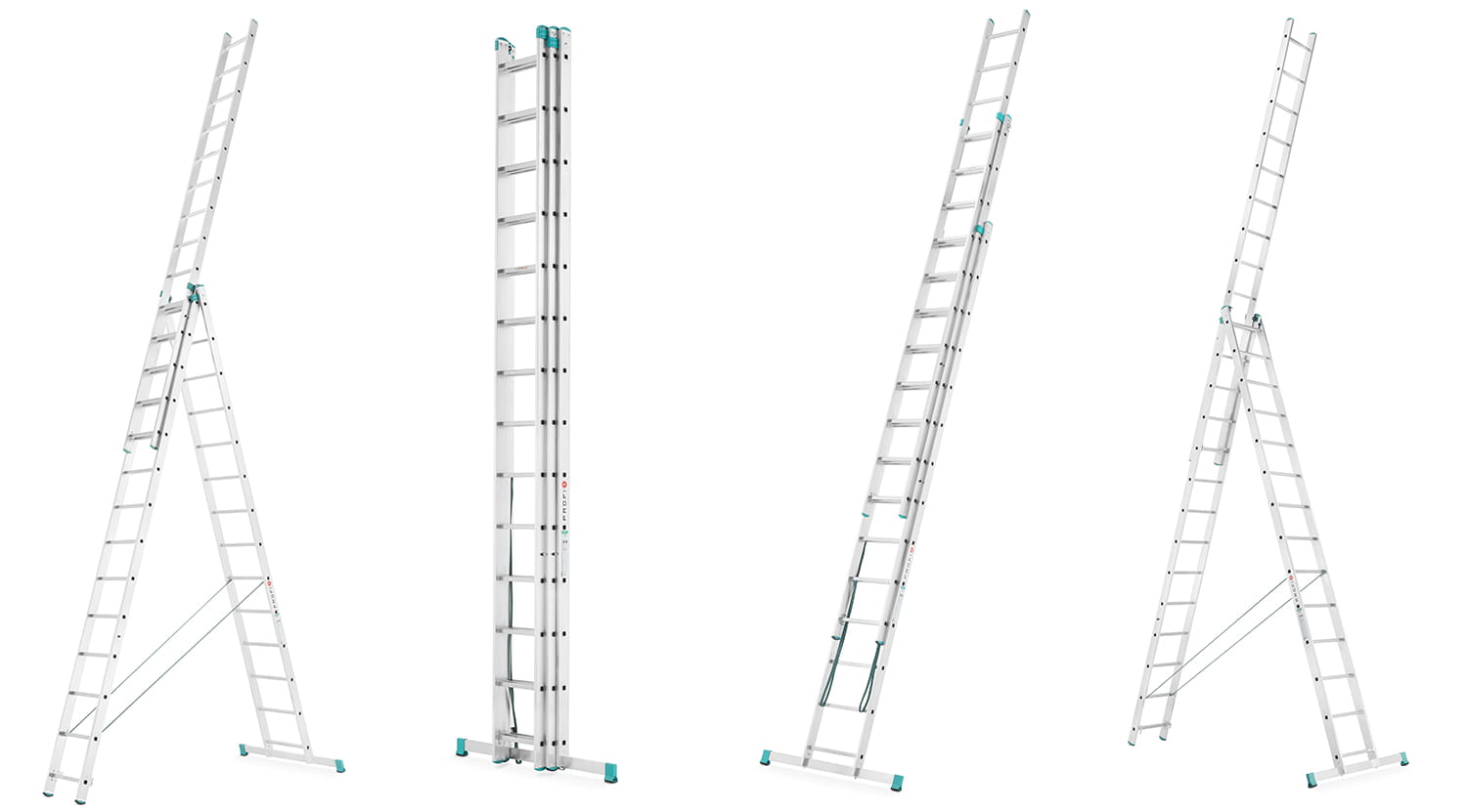 Drabina aluminiowa 3x14 wielofunkcyjna MOCNA 9,09 m uniwersalna udźwig 150kg