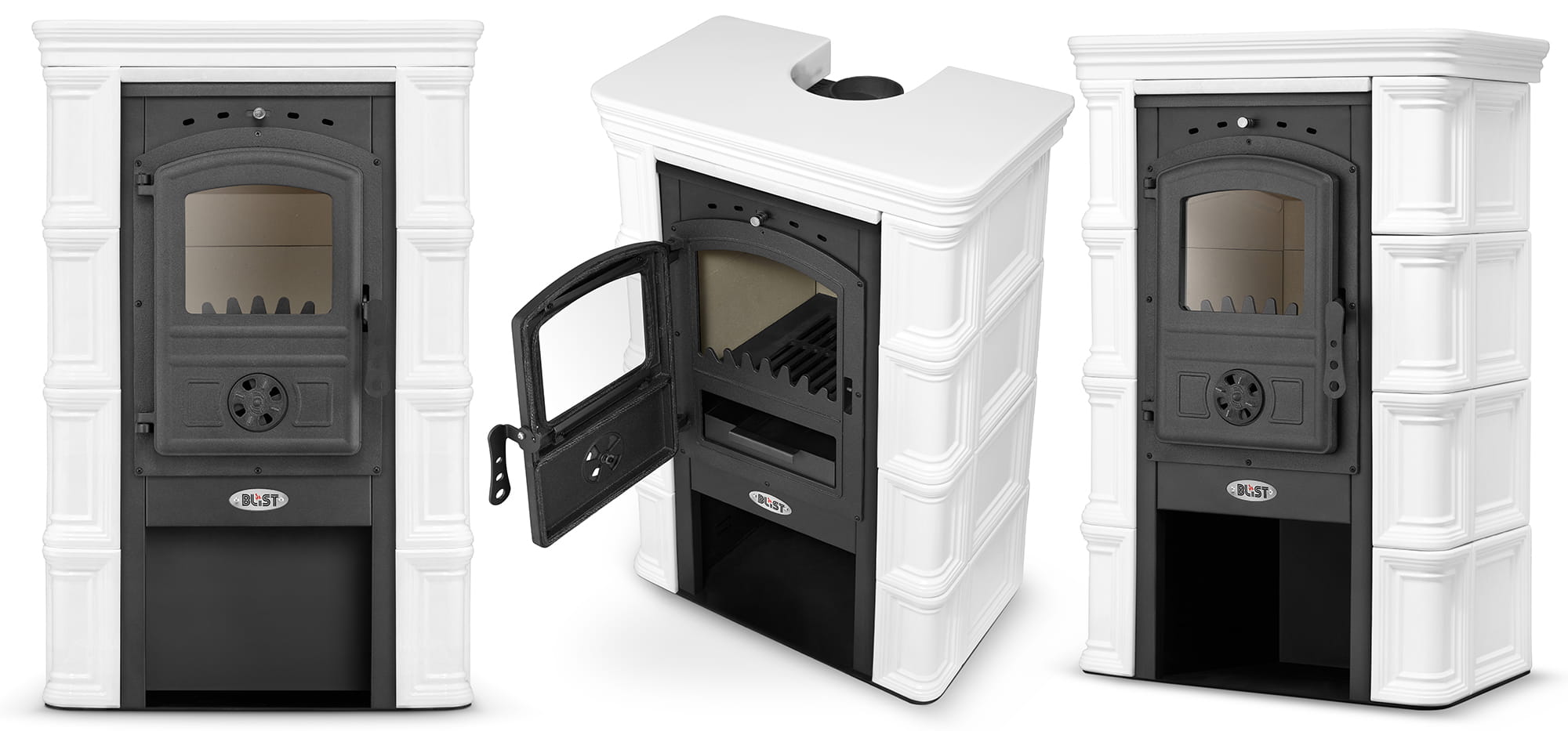 Piec kominek kaflowy ELBE ivory